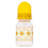 Пляшка для годування з силіконовою соскою, 125 мл 0 + Baby Team AKT-1400_желтий