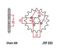 Звезда трансмиссии (передняя) Delta 420-15T JT SPROCKET #JTF253.15