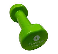 Гантель для фитнеса виниловая Sveltus 1,5 кг Зеленый (SLTS-1187-9) QT, код: 7673947