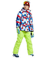 Зимова лижна куртка з капюшоном печворк DEAR RABBIT MZK02211 4T 108 см Різнобарвний QT, код: 8147942