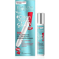 Супер эффективный роликовый гель SOS от прыщей и угрей Clean Your Skin Eveline 15 мл NX, код: 8253737