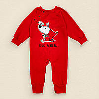 Детский ромпер Dexters с открытыми ножками dog and bird 80 см красный (131586568605) QT, код: 8335414