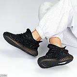 Актуальні молодіжні високі чорні текстильні кросівки на літо взуття жіноче, фото 6