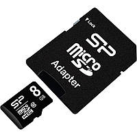 Карта пам'яті Silicon Power microSDHC 8GB W-10 MB/s, R-10 MB/s Class 10 (SP008GBSTH010V10SP) + SD Adapter