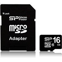 Карта пам'яті Silicon Power microSDHC 16GB W-10 MB/s, R-40 MB/s Class 10 (SP016GBSTH010V10SP) + SD Adapter