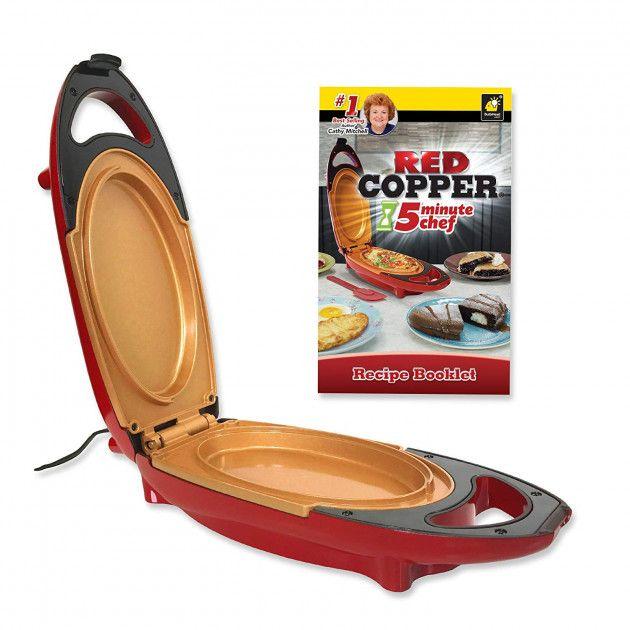 Інноваційна електросковорода Red Copper 5 Minutes Chef Електрична сковорода скороварка для других страв! Кращий товар