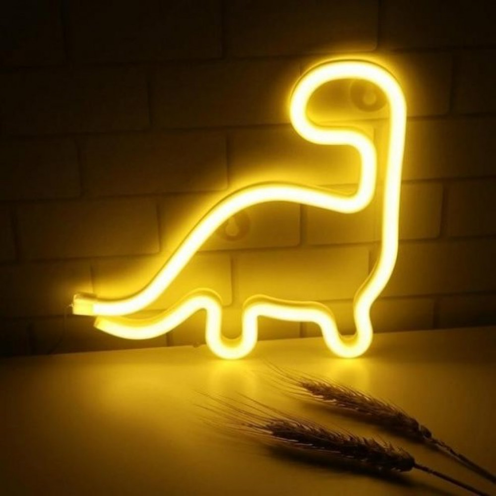 Настінний світильник Динозавр Dino на батарейках і USB Неоновий світлодіодний нічник