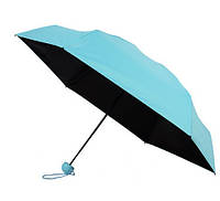 Зонт складной SUNROZ Pill Box Umbrella с футляром Голубой (SUN1294) NX, код: 185574