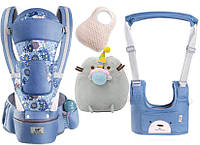 Хипсит эрго-рюкзак кенгуру переноска Baby Carrier 6 в 1 слюнявчик и игрушка Пушин кот Кекс (n QT, код: 7465794
