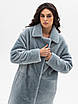 Шуба пальто з мутону VK блакитна довга натуральна (Арт. LT457-351) 48, фото 4