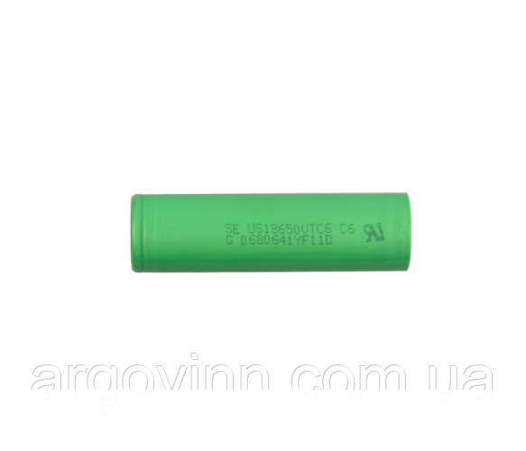 Акумулятор Li-Ion 18650 Sony US18650VTC6, 2000mAh, 30A, 4.2/3.6/2.5V, GREEN, 2 шт в упаковці, ціна за 1 шт