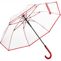 Зонт-трость Fare 7112 с прозрачным куполом Красный (1109) NX, код: 1371487