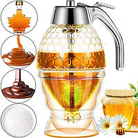 Диспенсер для меда Honey Dispenser ручной дозатор 200 мл, емкость колба для соусов, карамели, варенья,! Товар