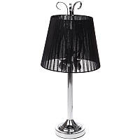 Настольная лампа в современном стиле с абажуром Brille 40W BKL-575 Хром NX, код: 7271200