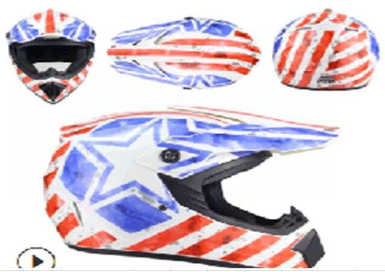 Шолом кросовий (mod:225) (size:L, білий, BLUE STAR)