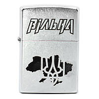 Зажигалка бензиновая Zippo Street Chrome 207 с гравировкой Вільна Серебристая (207 V) UL, код: 7517060