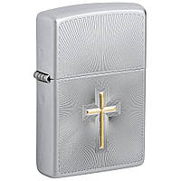 Зажигалка бензиновая Zippo 205 Cross Design Серебристая (48581) UL, код: 7942010