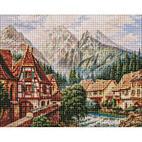 Алмазная мозаика "Городок в горах" ©Сергей Лобач Идейка AMO7346 40х50 см ep