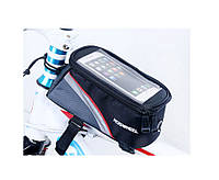 Велосипедная сумка для смартфона на раму ROSWHEEL Черно-серая UL, код: 2475537