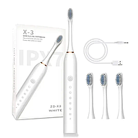 Электрическая Зубная Щетка с 4 Насадками Sonic ToothBrush X-3