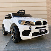 Детский электромобиль Джип BMW X6 Белый, электромобиль для детей джип белый