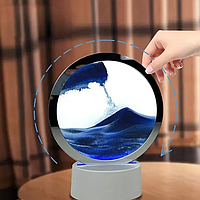 Настольная LED лампа Песочные часы, 3D Sand Painting от USB или батареек, Декоративный RGB ночник-светильник