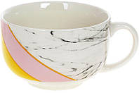 Кружка (чашка) фарфоровая Marble 500мл Pink-Gray Bona DP118112 NX, код: 7523166