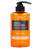 Питательный ароматический гель для душа Honey Macadamia Body White Musk Kundal 500 мл UL, код: 8164074