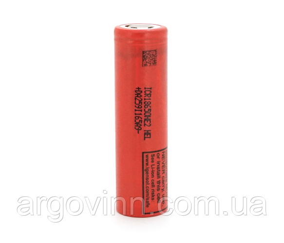 Акумулятор 18650 Li-Ion LG ICR18650HE2 (LG HE2), 2500mAh, 20A, 4.2/3.6/2.0V, Red