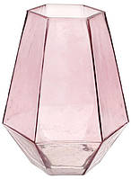Ваза для цветов Розовое стекло 21х17см BonaDi BM, код: 8389769