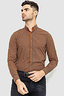 Рубашка мужская в клетку коричнево-синий 214R55-65 Ager S NX, код: 8385720