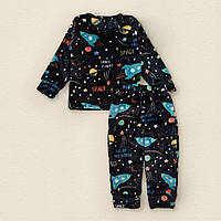 Пижама для мальчика Dexters из велсофта space 110 см черный (131517968362) NX, код: 8335253
