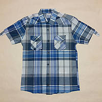 Рубашка мужская с коротким рукавом DKN р.S (44) Синий клетка(ю342) NX, код: 2337545