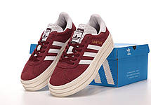 Жіночі Кросівки Adidas Gazelle Bold Red White / Адідас Газелі Болд Червоні з Білим, фото 4