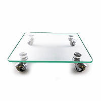 Підставки для квітів  300х300 мм зі скла підлогові на коліщатках COMMUS ULTRA VI Kv30 C8-10rez - прозора (Clear)