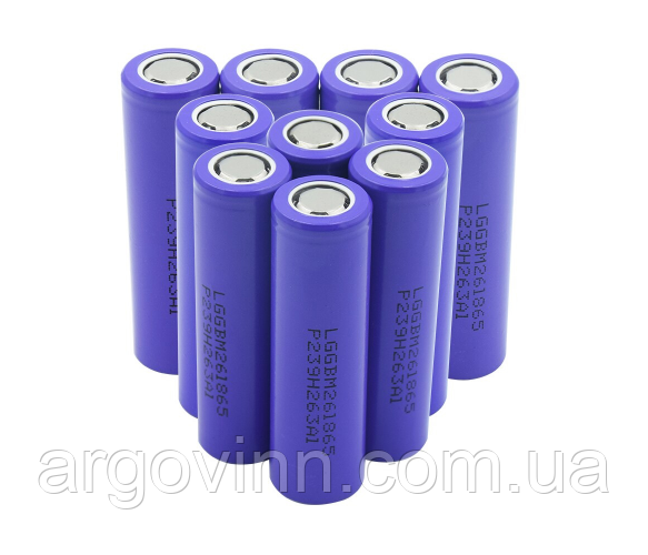 Акумулятор 18650 Li-Ion LG GBM261865 (LG M26), 2600mAh, 10A, 3.7V ціна за штуку, Purple, 2 шт в упаковці, ціна