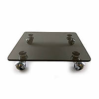 Підставка для квітів 300х300 мм скляна підлогова на коліщатках COMMUS Ultra VI Kv30 B8-10rez - коричнева