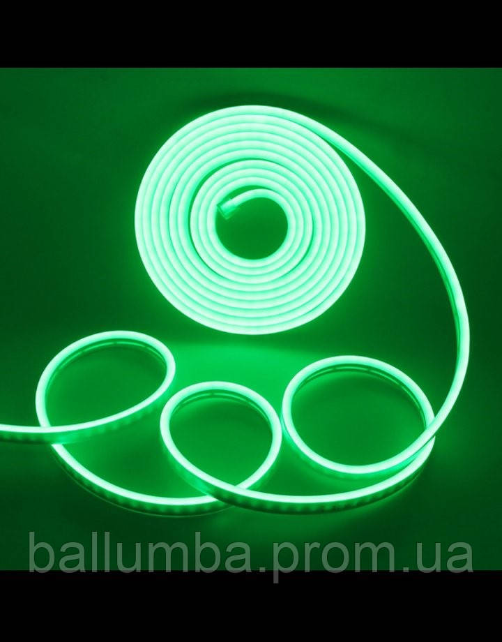 Неоновая гибкая лента силиконовая герметичная LED Neon Flex 0764 12V-220V 5 м Зеленый BM, код: 8288850 - фото 3 - id-p2177321123