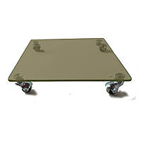 Підставка 400х400мм для квітів скляна плитка на роликах COMMUS Ultra VI Kv40 B8-10rez - коричнева