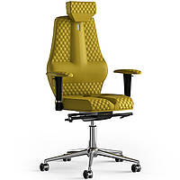 Кресло KULIK SYSTEM NANO Экокожа с подголовником со строчкой Желтый (16-901-WS-MC-0211) NX, код: 1668811