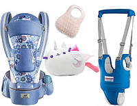 Хипсит эрго-рюкзак кенгуру переноска Baby Carrier 6 в 1 слюнявчик и игрушка Пушин кот Луна (n BM, код: 7465788