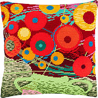 Набір для вишивання декоративної подушки Чарівниця Ваза з квітами 40×40 см V-164 UP, код: 7243118