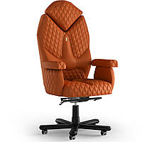 Кресло KULIK SYSTEM DIAMOND Экокожа с подголовником со строчкой Оранжевый (1-901-WS-MC-0210) NX, код: 1697037