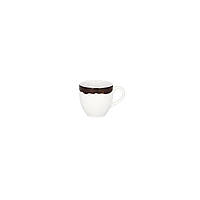 Чашка для еспресо RAK Porcelain Woodart порцеляна 90 мл Білий з коричневим (95120) NX, код: 1627072