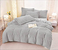 Комплект постельного белья велюр SADA lux евро светло-серый (51525) NX, код: 8344986