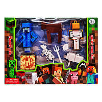 Игровой набор фигурок с аксессуарами Майнкрафт Bambi 48111-6 пластик NX, код: 8365377