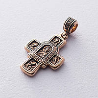 Золотой православный крест Господь Вседержитель. Иверская икона Божией Матери и восемь святых BM, код: 6736050
