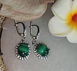 Элегантные серьги с малахітом от студии LadyStyle.Biz, фото 2