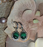 Элегантные серьги с малахітом от студии LadyStyle.Biz, фото 6