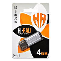 Флеш-накопитель USB 4GB Hi-Rali Stark Series Silver (HI-4GBSTSL) NB, код: 1901244